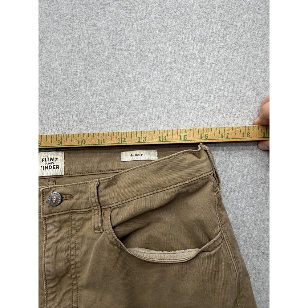 Flint and Tinder Pants Mens 33x30 Khaki Slim Fit Stretch Twill Chino 5 Pocket - Picture 8 of 14